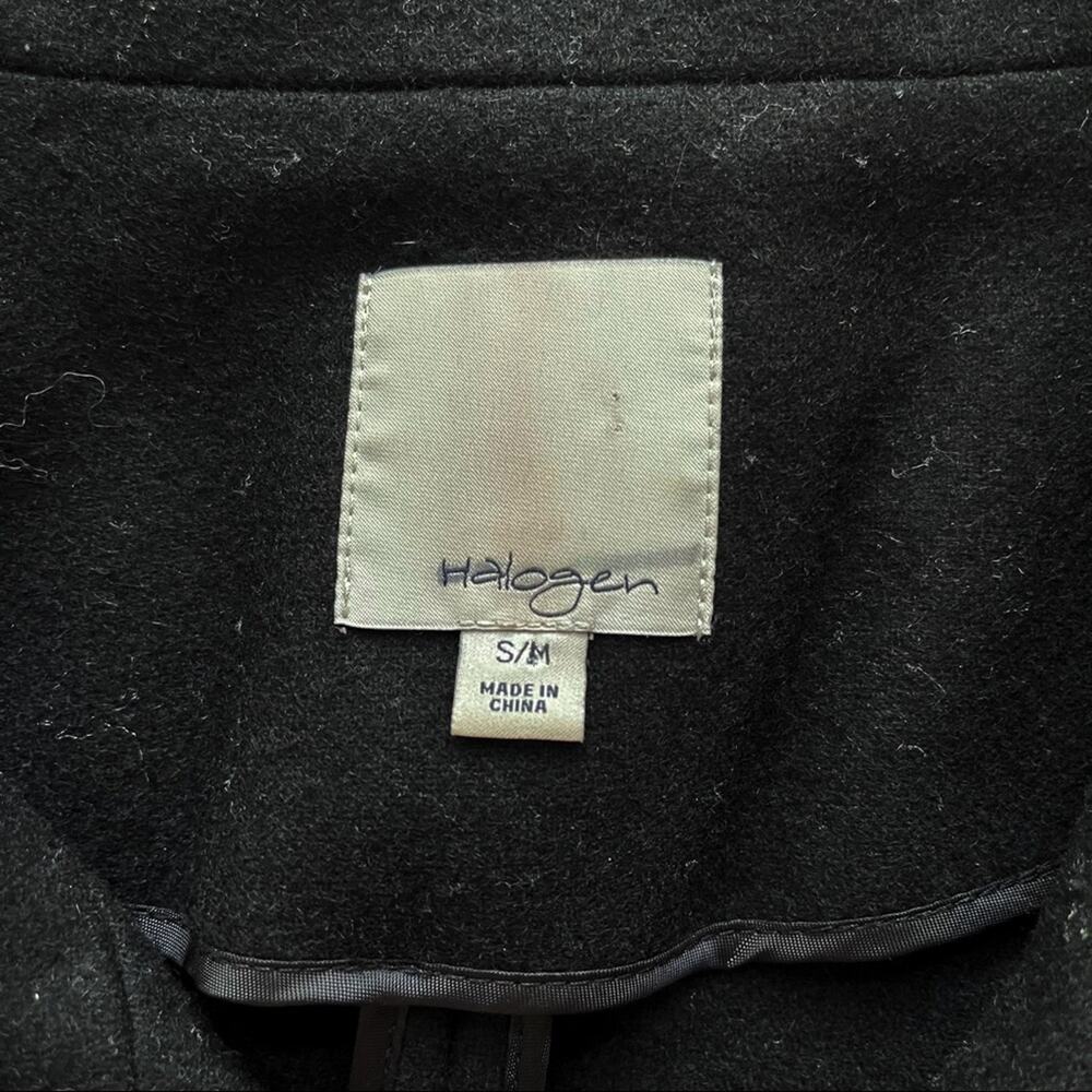 Halogen Black Wool Blend Cape Coat Size S/M - Picture 6 of 8